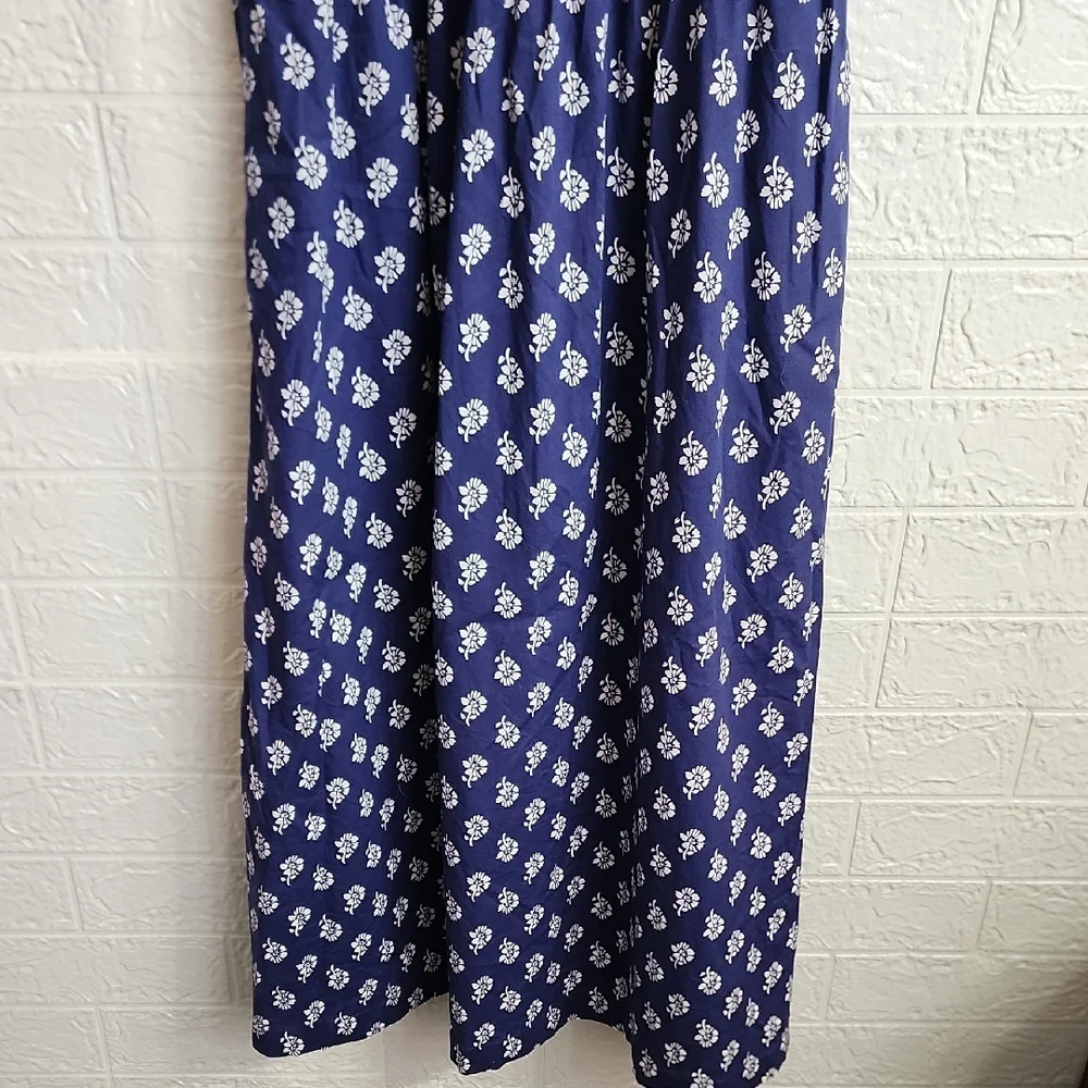 J. Crew Navy and White Patterned Maxi Dress - Picture 4 of 7